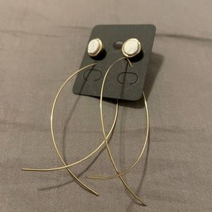 2-pair marble and gold earrings set